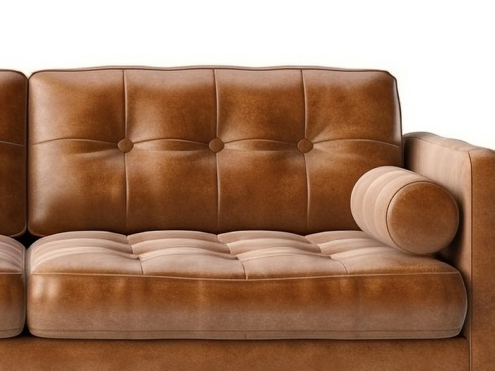 Detail of the Arco buttoned sofa