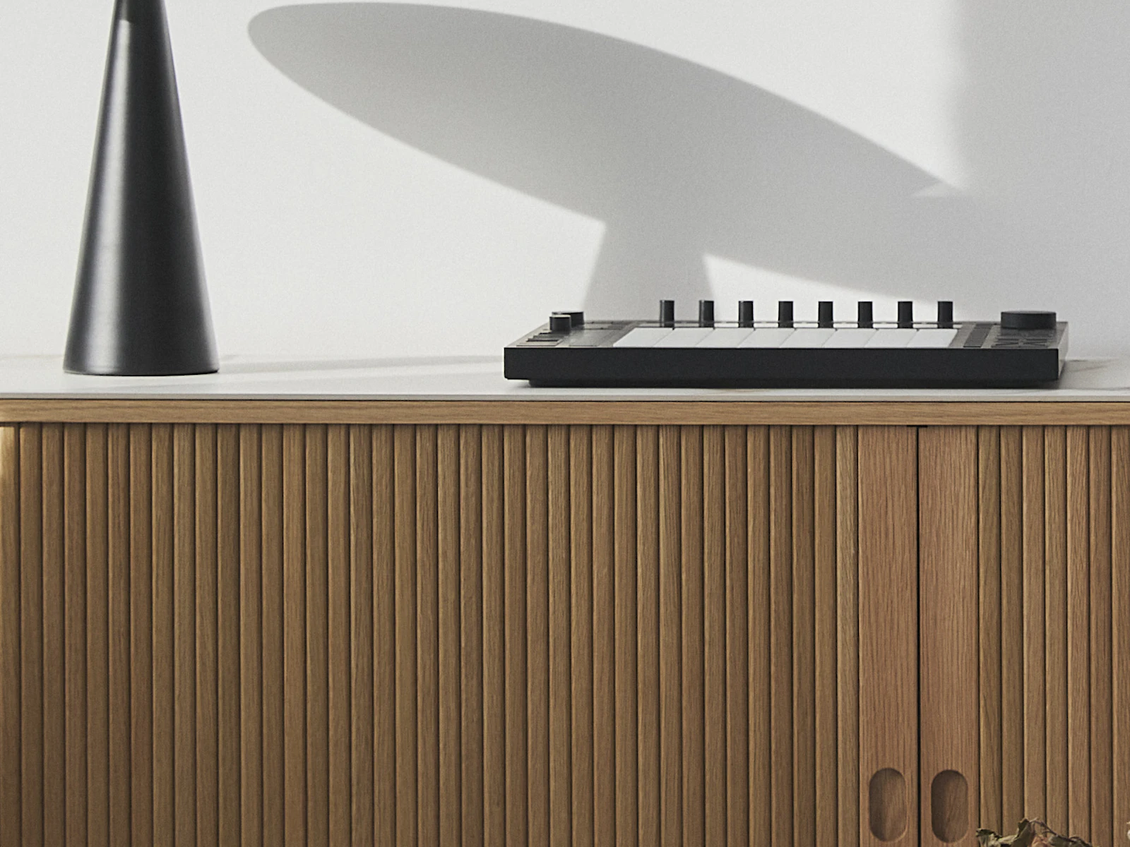 Detail of the Linea fluted sideboard