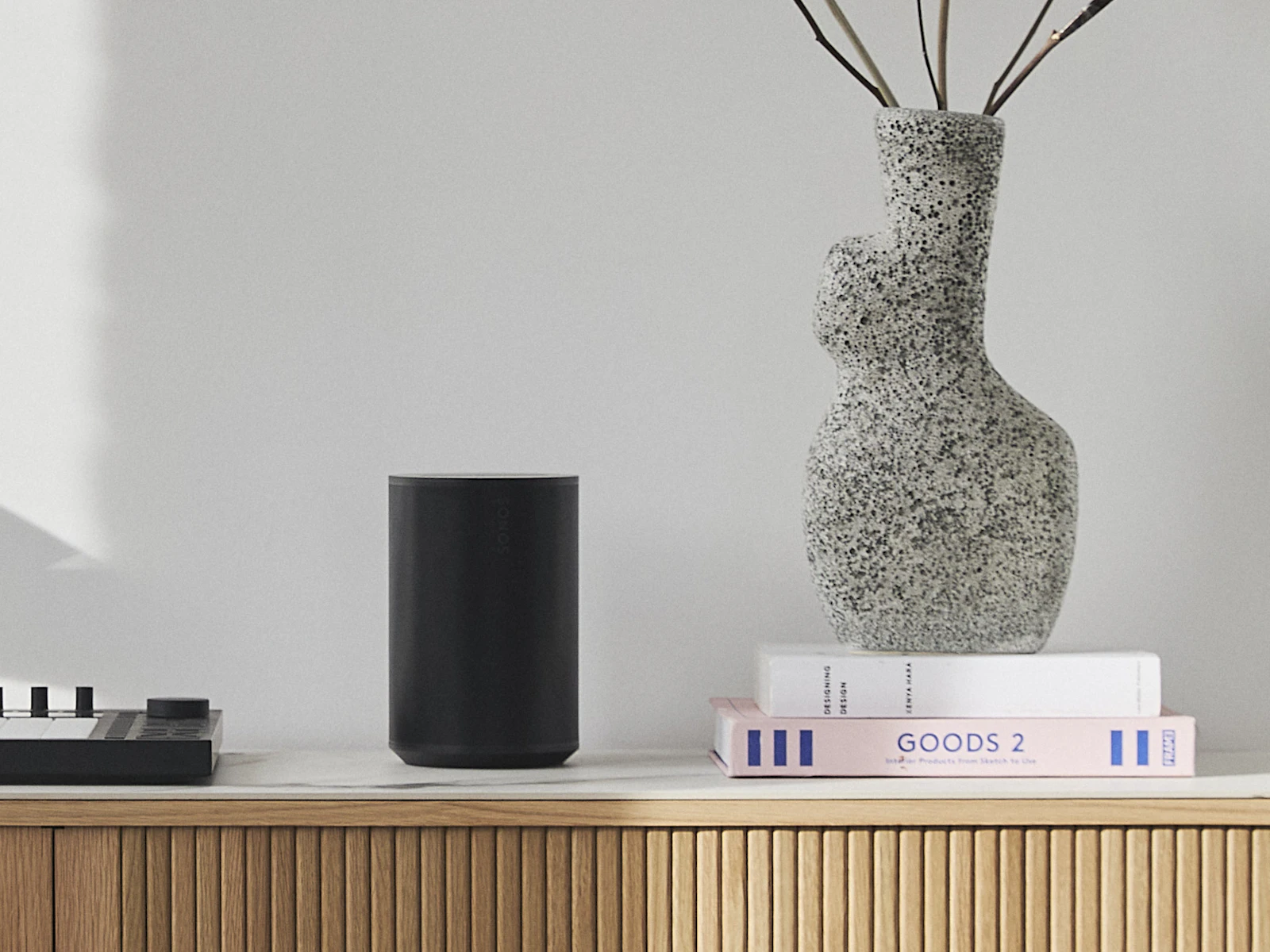 Detail of the Linea fluted sideboard